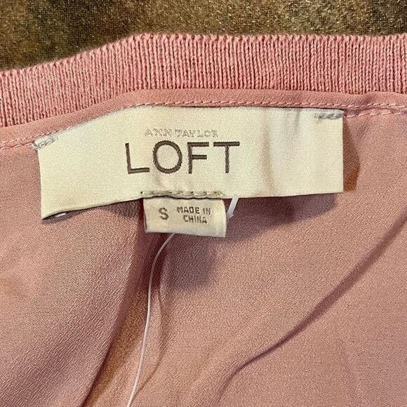 NWT Women’s Pink LOFT Striped Sweater Flow Back Small - Picture 7 of 11